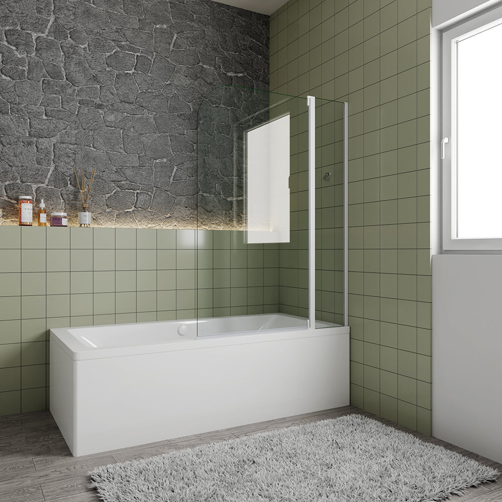 100 H 140 cm Badewannenaufsatz mattgrau für badezimmer