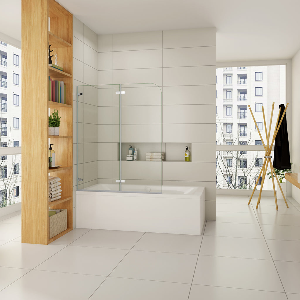 100 H 140 cm Glasduschwand Badewannenaufsatz für badezimmer