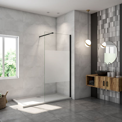 100 H.200 cm Glasdusche 10cm Walk in Duschwänd mit Stabilisationsstange 73-120cm für badezimmer