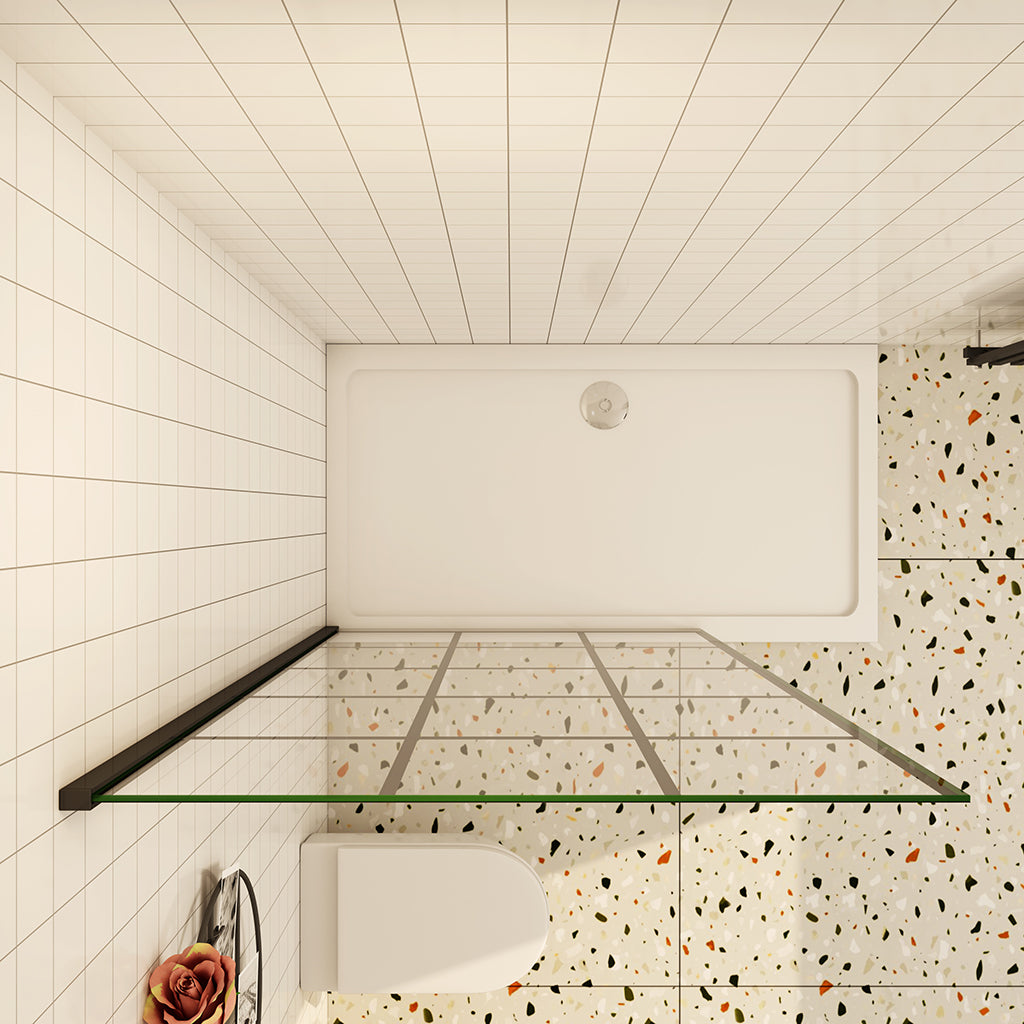 100 H.200 cm Walk in Duschwand Gittermuster