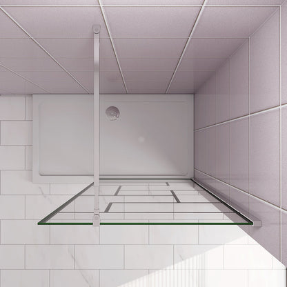 100 H.200 cm Walk in Duschwänd mit Stabilisationsstange 73-120cm dusche