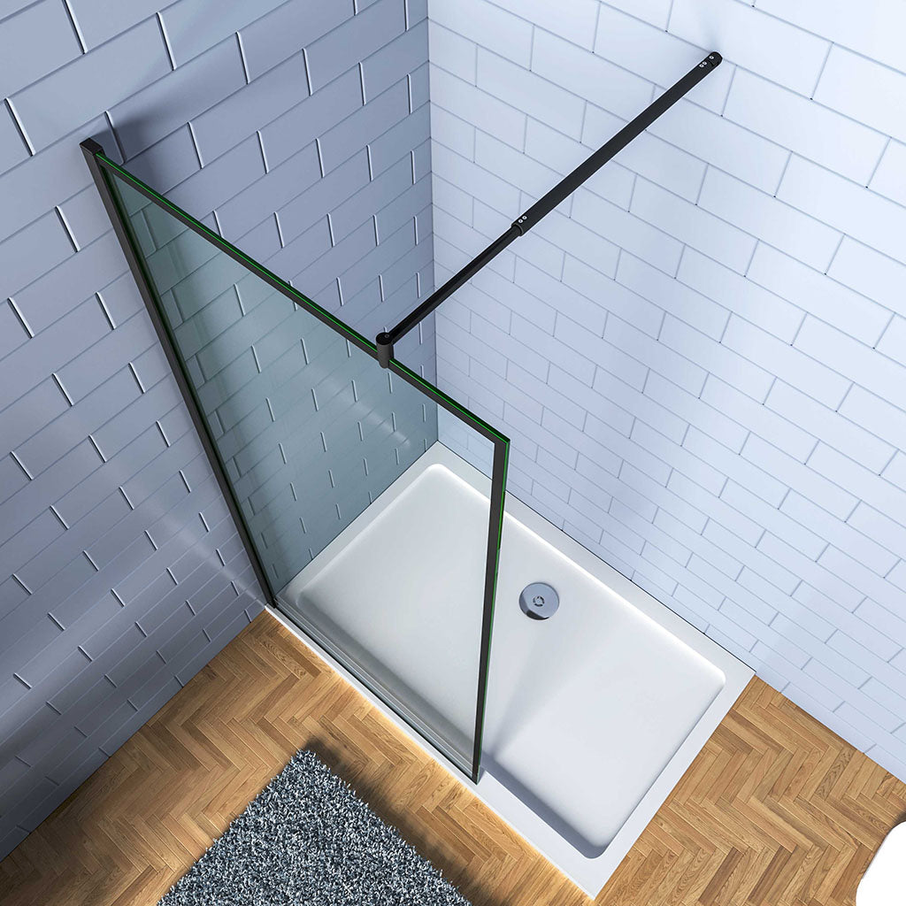 100 H.200 cm Walk in Glaswand dusche mit Stabilisationsstange 70-120cm für badezimmer