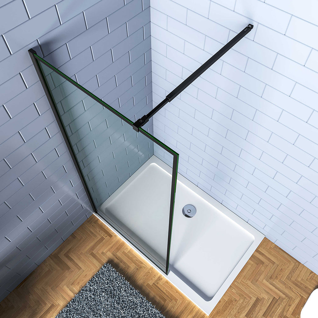 100 H.200 cm Walk in Glaswand dusche mit Stabilisationsstange 73-120cm für badezimmer