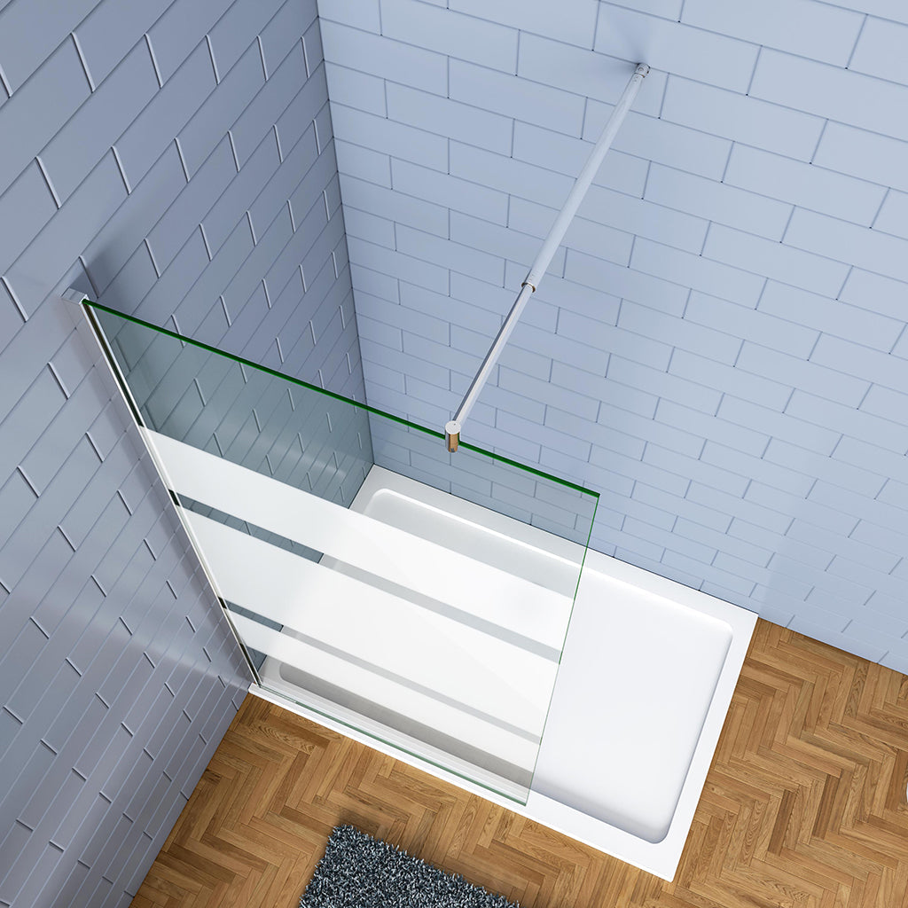 1000 H.1900 mm Walk in Duschwänd mit Stabilisationsstange 700-1200mm