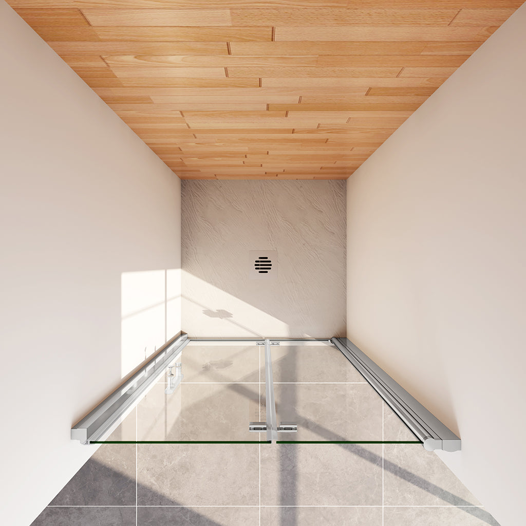 Nischentür WINGS 100 X 195 Cm Mit 6 Mm ESG-Sicherheitsglas – Moderne Badezimmertür, Eloxiertes Aluminium