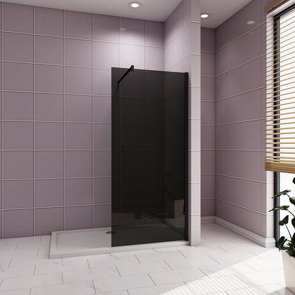 1000 H.2000 mm 10mm Walk in Duschwand Schwarz Schutzfolie mit Stabilisationsstange 1400mm