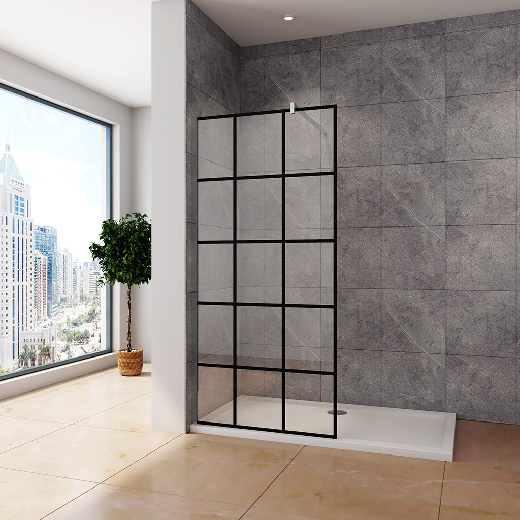 1000 H.2000 mm Walk in Duschwand Gittermuster mit Stabilisationsstange 900mm dusche badezimmer ideen