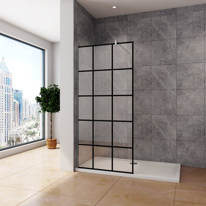 1000 H.2000 mm Walk in Duschwand Gittermuster mit Stabilisationsstange 900mm dusche badezimmer ideen