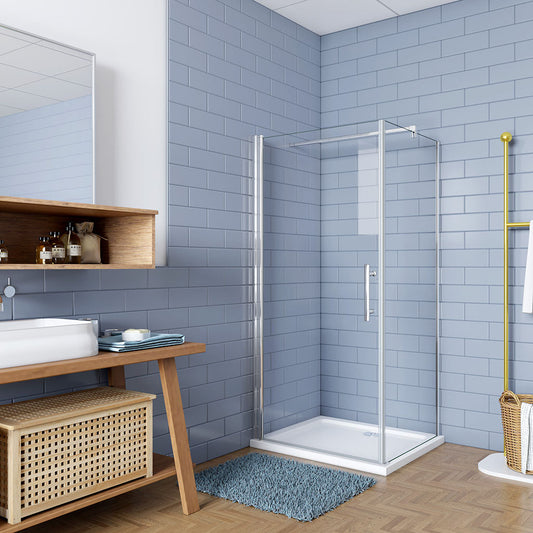 1000x1000 H 1970 mm Drehtür mit Seitenwand Duschtasse badezimmer ideen