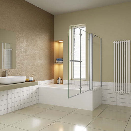 1000x750 H 1400 mm GlasDuschwänd Duschabtrennung Badewannenaufsätz Seitenwand für badezimmer