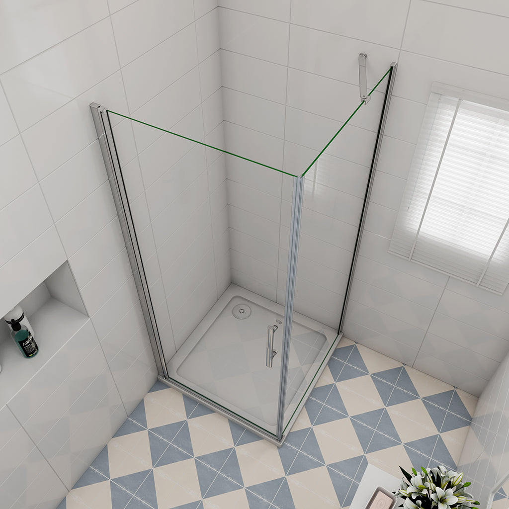 1000x760 H.1950 mm Glasdusche Drehtür mit Seitenwand für badezimmer