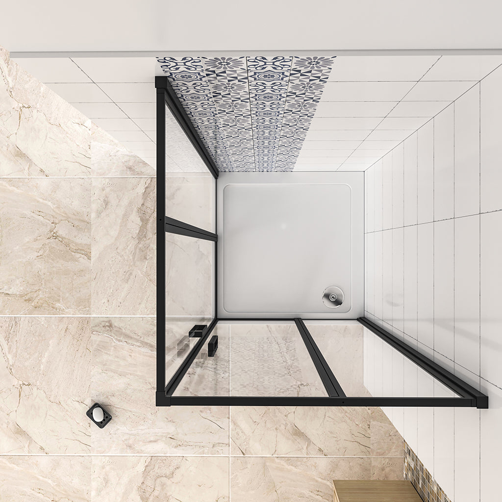 1000x800 H.1850 mm Glasdusche Drehtür Eckeinstieg Duschtasse Ablaufgarnitur für badezimmer