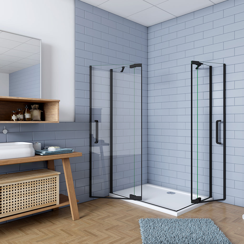 1000x800 H.1950 mm Drehtür Eckeinstieg Duschtasse dusche