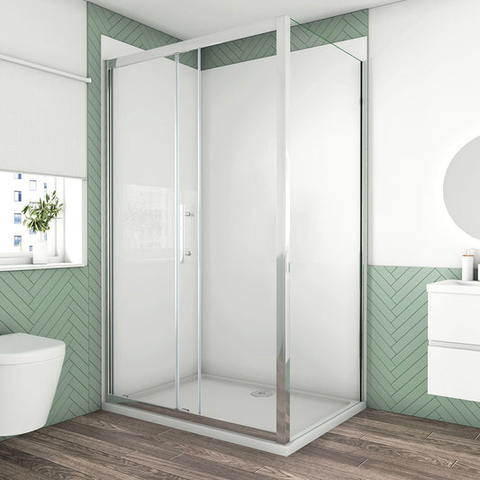1000x900 H.1900 mm Schiebetür mit Seitenwand Wandverkleidung