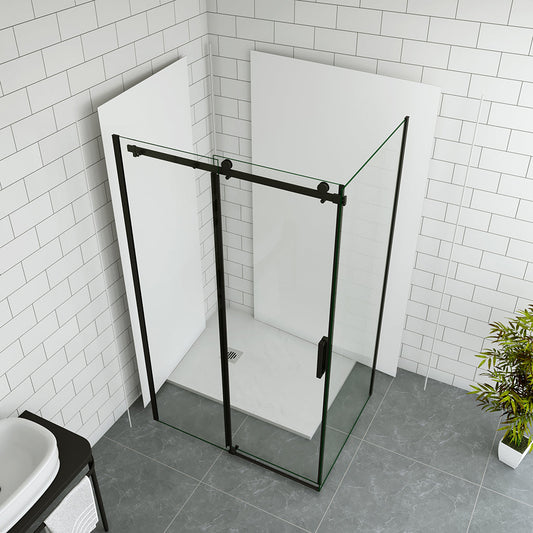 1000x900 H 2000 mm Schiebetür mit Seitenwand Wandverkleidung