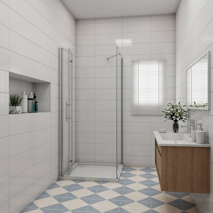 100x100 H.185 cm Falttür mit Seitenwand Duschtasse badezimmer ideen