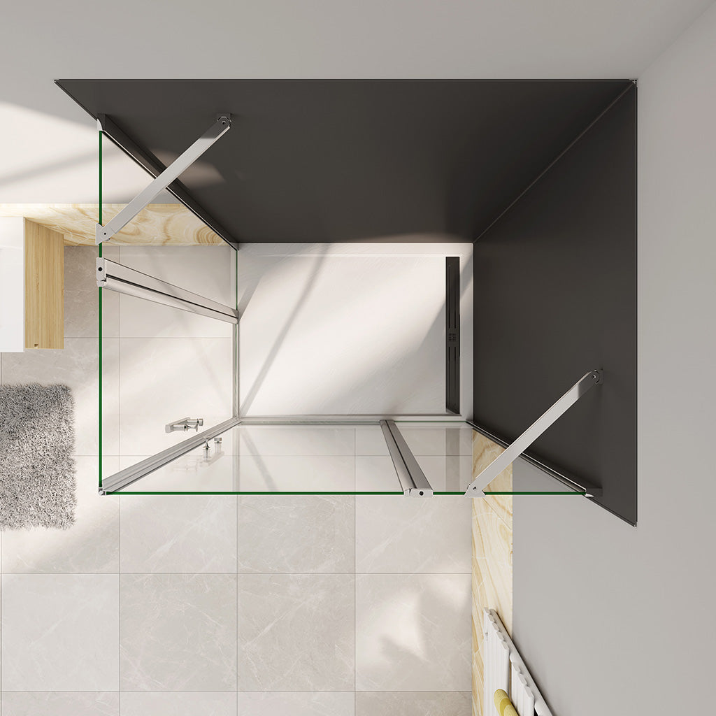 100x100 H.195 cm Drehtür Eckeinstieg Wandverkleidung