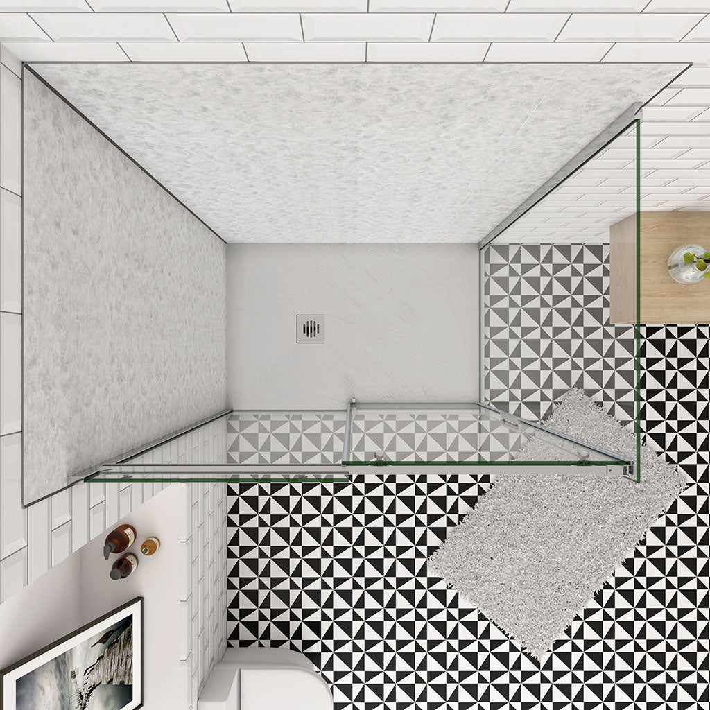 100x70 H.195 cm Schiebetür mit Seitenwand dusche badezimmer ideen