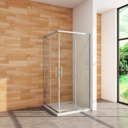 100x76 H.195 cm Schiebetür Eckeinstieg Duschtasse für badezimmer