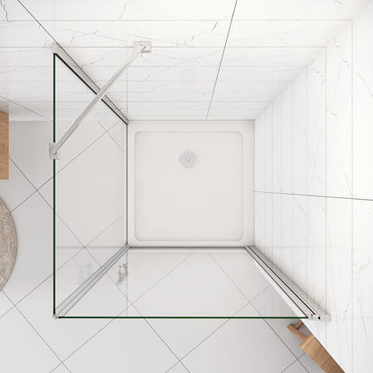 100x80 H.185 cm Drehtür mit Seitenwand Duschtasse Ablaufgarnitur dusche für badezimmer