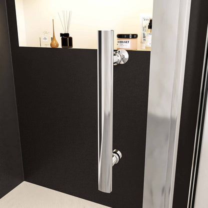 100x80 H.190 cm Schiebetür mit Seitenwand für badezimmer