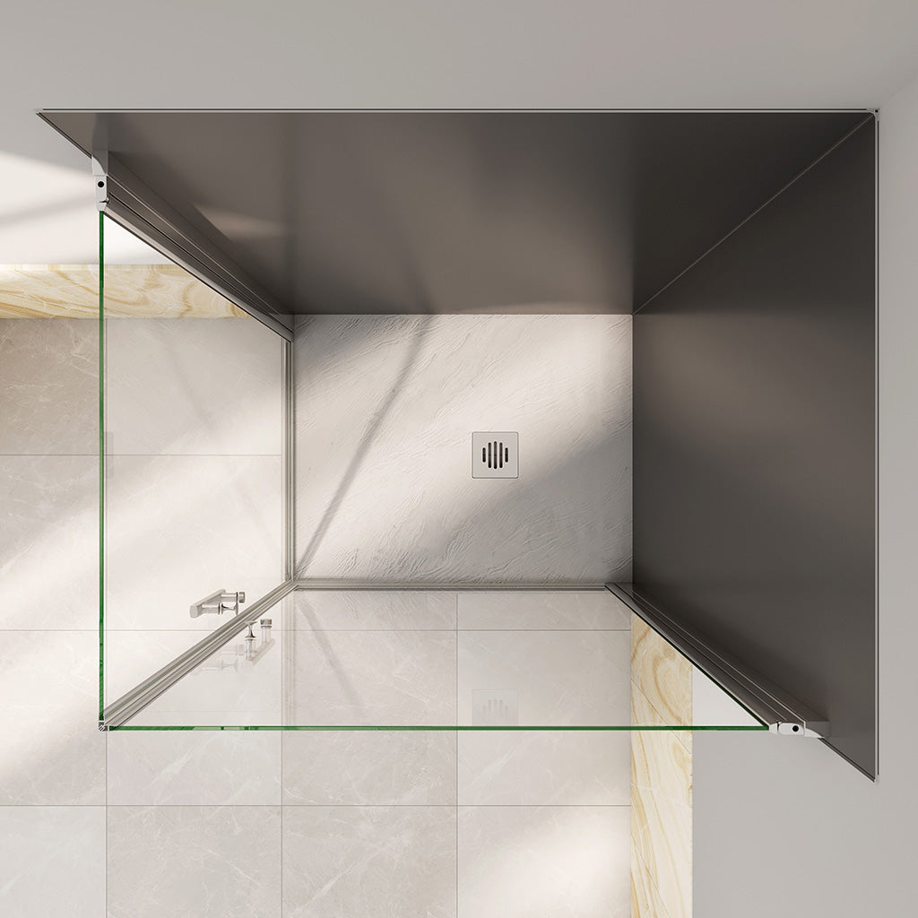 100x90 H.195 cm Glasdusche Drehtür Eckeinstieg für badezimmer