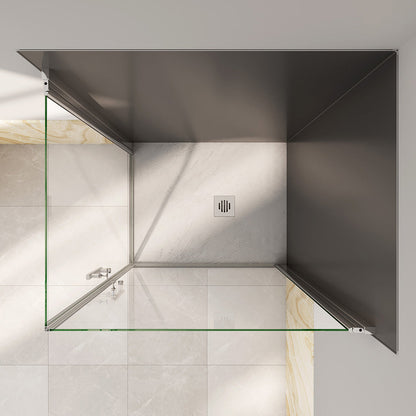 100x90 H.195 cm Glasdusche Drehtür Eckeinstieg für badezimmer