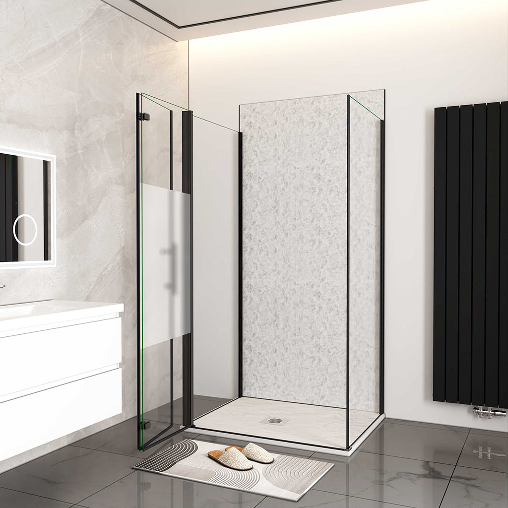100x90 H.195 cm U Form Dusche Falttür Schutzfolie