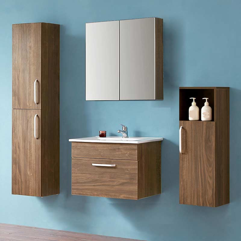Hochschrank mit 5 Schichte 142×30×26.8 cm Hängeschrank Softclose Walnuss