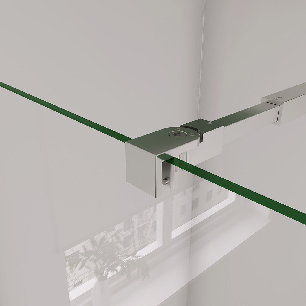 10mm glas Walk In als Eckdusche 1600+700 mit Stabilisationsstange 730-1200mm