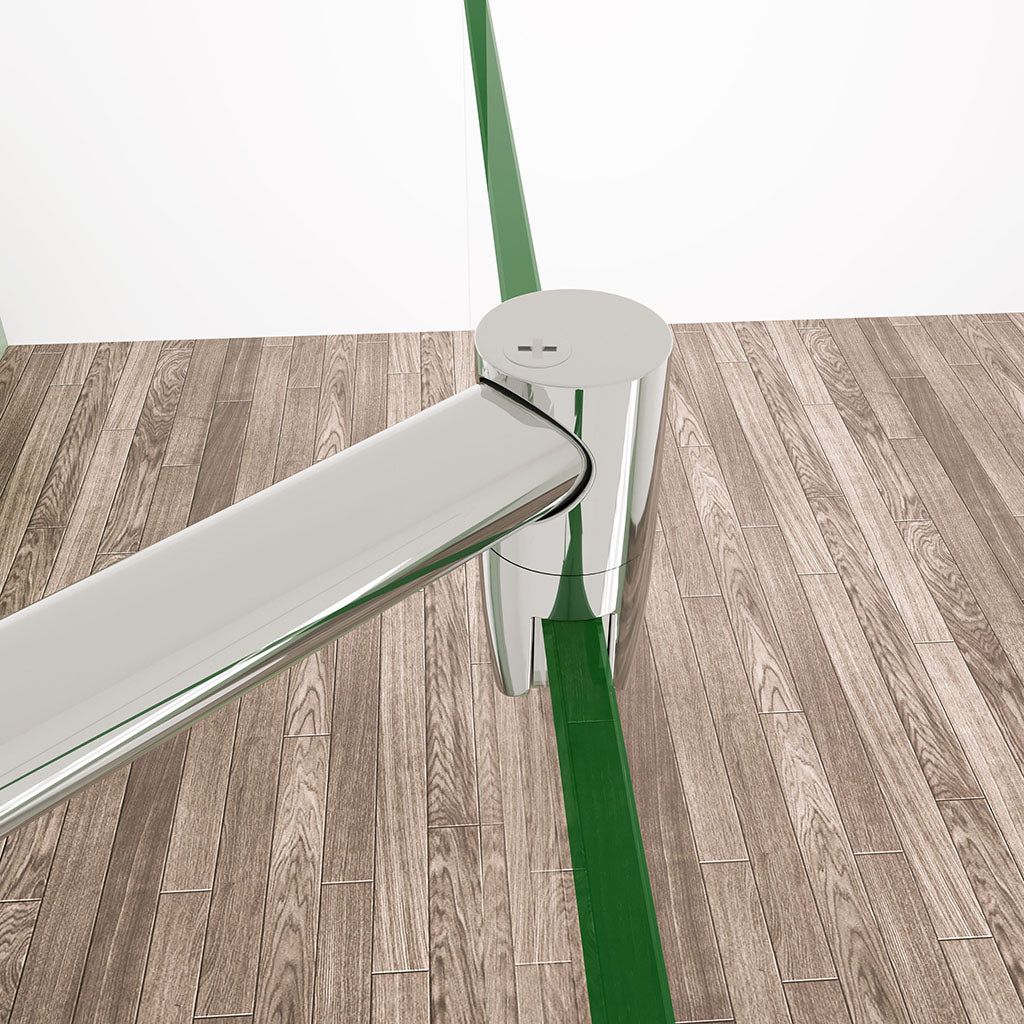 10mm glas Walk In als Eckdusche 900+500 mit Stabilisationsstange 700-1200mm für badezimmer