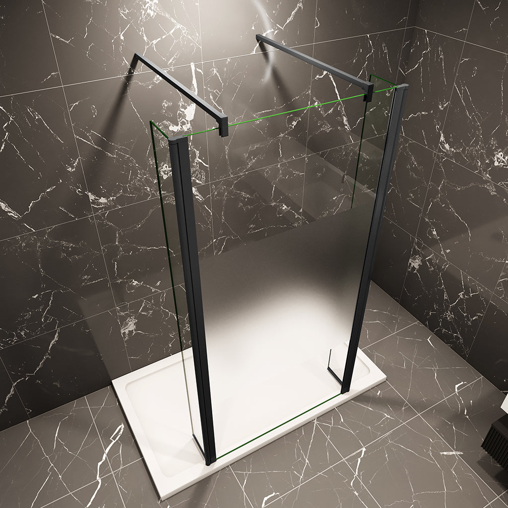 Walk In Dusche Glaswand mit Drehbar Spritzschutz 110+40+40 x H.200 cm Duschkabine 8mm Glas Duschwand