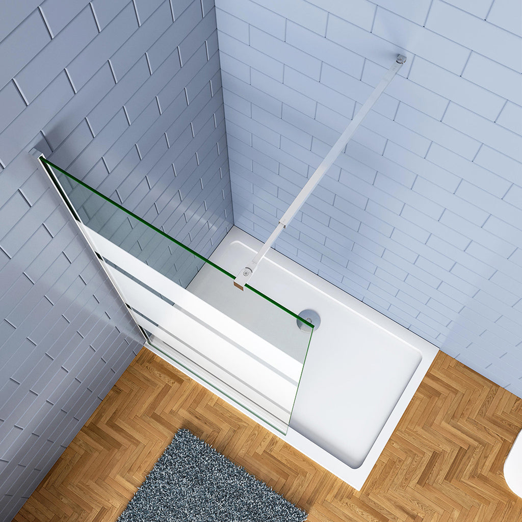 110 H.190 cm Walk in Duschwänd mit Stabilisationsstange 73-120cm für badezimmer