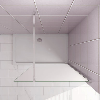 110 H.200 cm GlasDuschwänd 10cm Walk in Duschwänd mit Stabilisationsstange 73-120cm für badezimmer