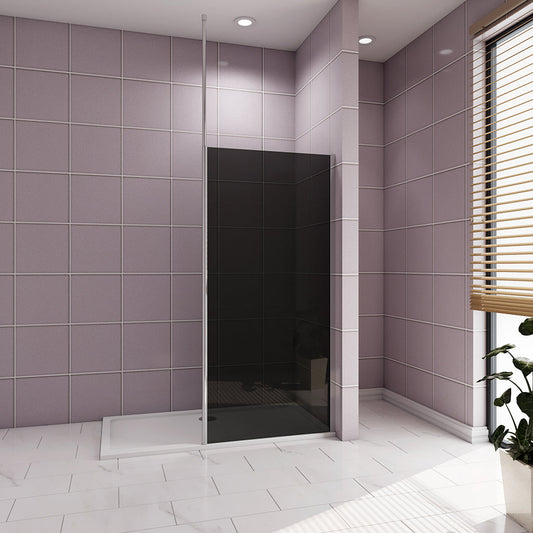 1100 H.2000 mm Walk in Duschwänd Schwarz Schutzfolie mit Stabilisationsstange für badezimmer