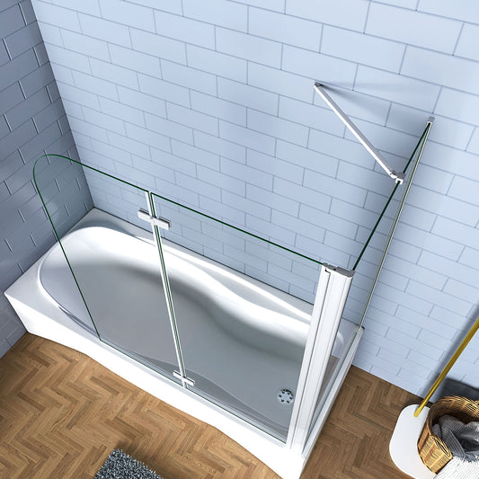 1100x700 H 1400 mm Duschabtrennung Badewannenaufsatz Seitenwand