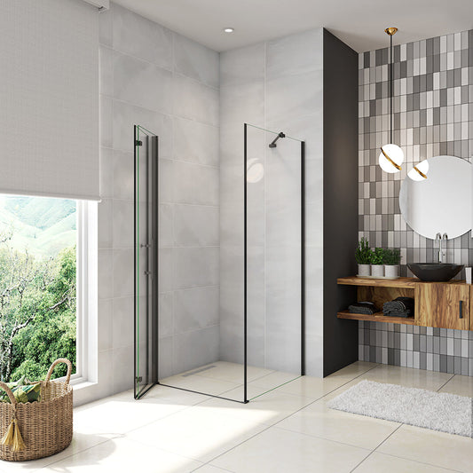 1100x760 H.1950 mm Glasduschwand Falttür mit Seitenwand für badezimmer