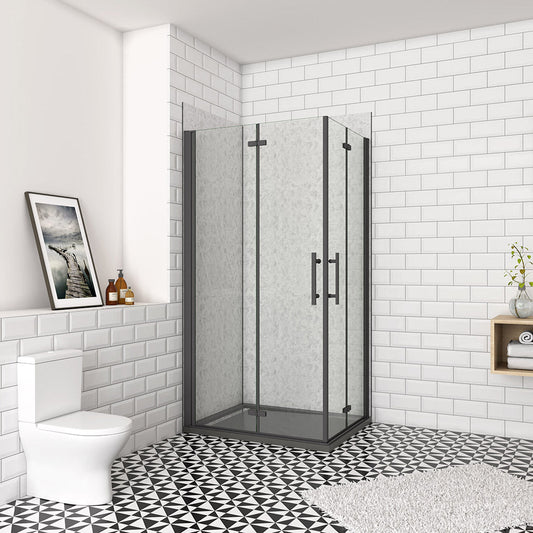 110x80 H.195 cm Falttür Eckeinstieg für badezimmer