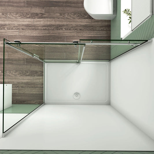 1150x900 H.1950 mm Schiebetür mit Seitenwand Wandverkleidung