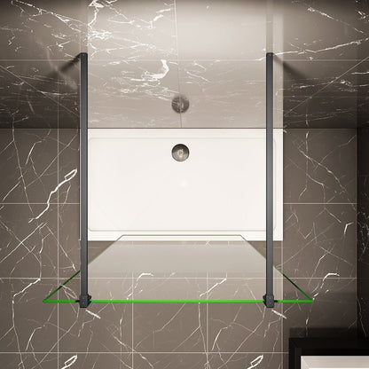 117.7 H.200 cm Glasdusche 10cm Walk in Duschwand mit 2xStabilisationsstange 90cm für badezimmer