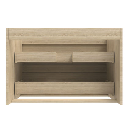 Waschtisch mit Unterschrank 80 cm Badmöbel Set Waschbecken mit Unterschrank Eiche Matt Softclose