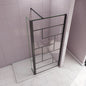 120+30 H.200 cm GlasDuschwänd Walk in Duschwänd mit Schwenkbar Stabilisationsstange 140cm für badezimmer