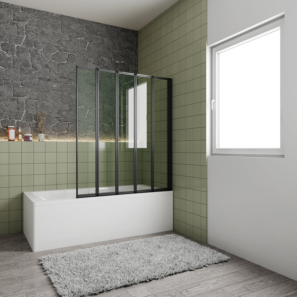 120 H 140 cm duschwand badewanne faltbar 5 teilig für badezimmer