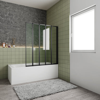 120 H 140 cm duschwand badewanne faltbar 5 teilig für badezimmer