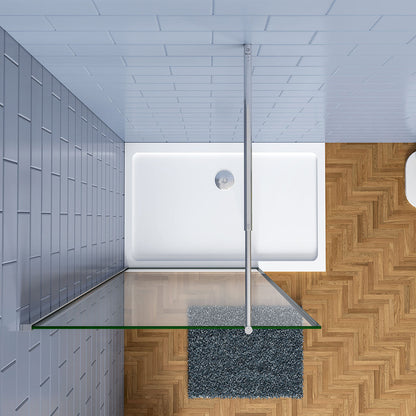 120 H.200 cm Glasduschwand Walk in Duschwand mit Stabilisationsstange 70-120cm für badezimmer