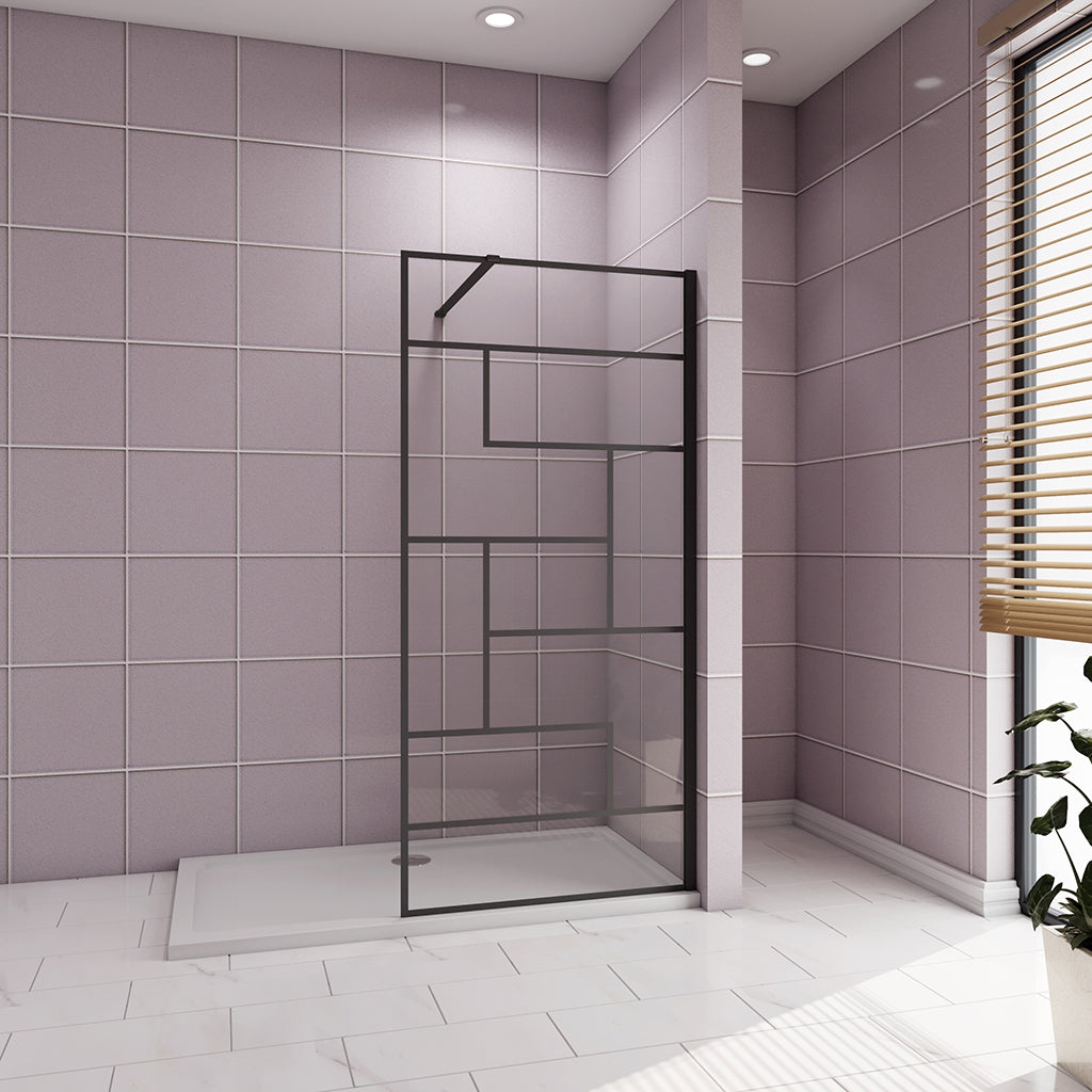 120 H.200 cm Glasduschwand Walk in Duschwand mit Stabilisationsstange 90cm badezimmer ideen