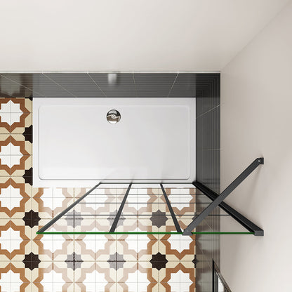 120 H.200 cm Walk in Duschwand Gittermuster mit Stabilisationsstange 50cm