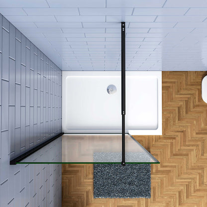 120 H.200 cm Walk in Glaswand dusche mit Stabilisationsstange 70-120cm