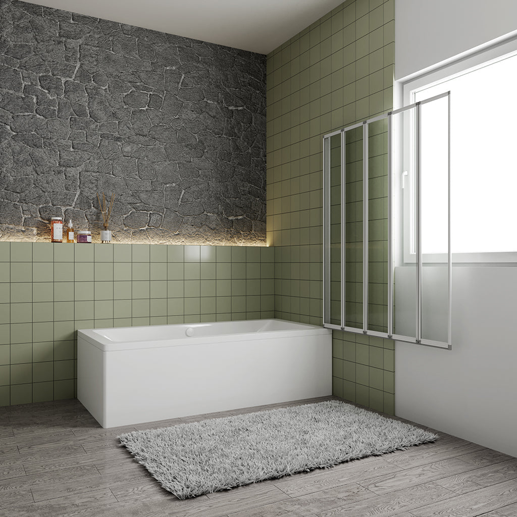 1200 H 1400 mm Badewannenaufsätz mattgrau für badezimmer