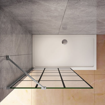 1200 H.2000 mm Walk in Duschwand Gittermuster mit Stabilisationsstange 450mm badezimmer ideen